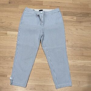 Talbots Men's White and Blue Striped Chinos